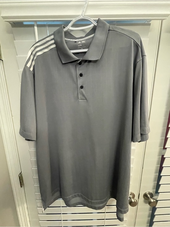 adidas Other - adidas Men’s Charcoal Polo with White right side Shoulder Stripes 2XL